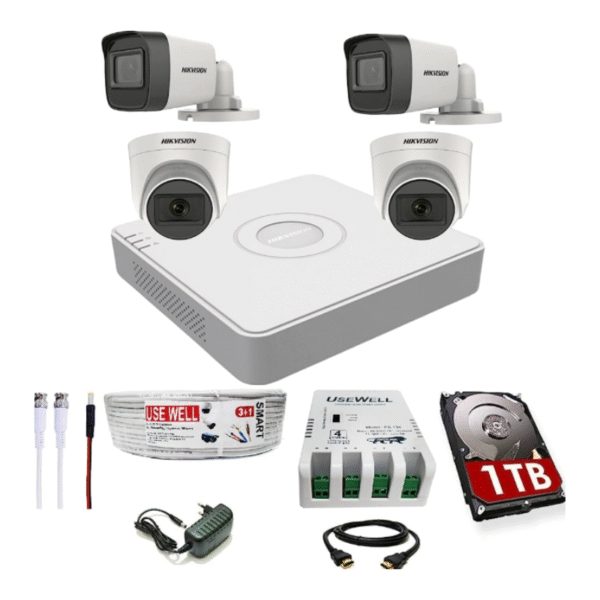 Hikvision 4 Camera Package with Installation